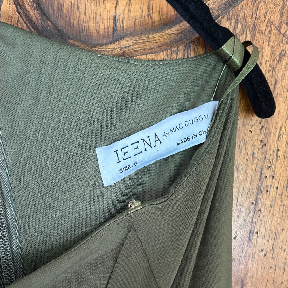 Mac Duggal Olive One Shoulder Dress